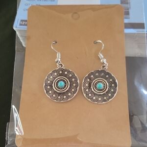 Silver and Turquoise Dangle Earrings